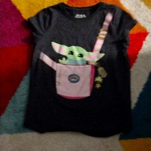 Baby Yoda in a bag shirt